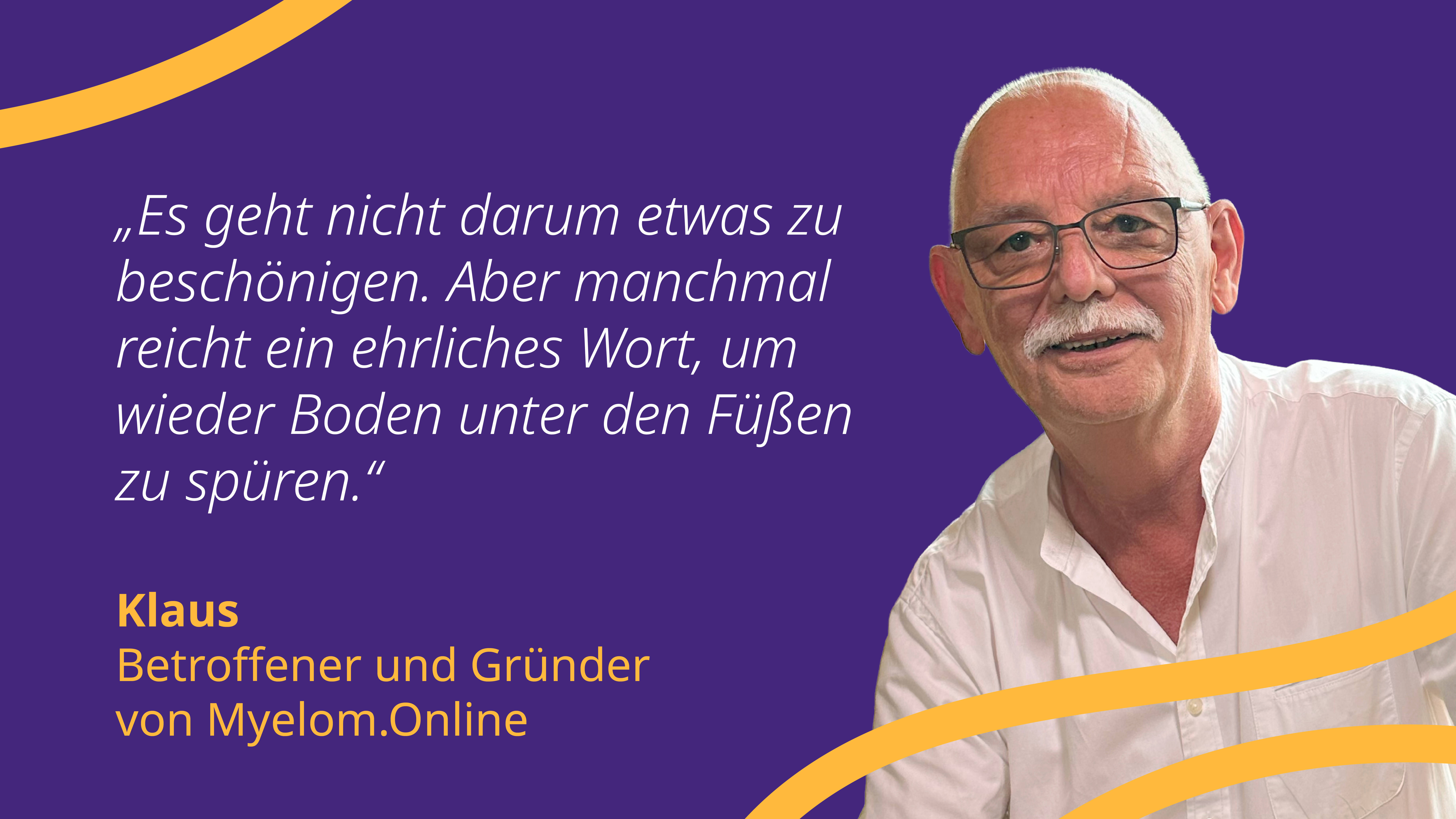 Zwei farbige Bögen rechts übereinander in gelb und blau